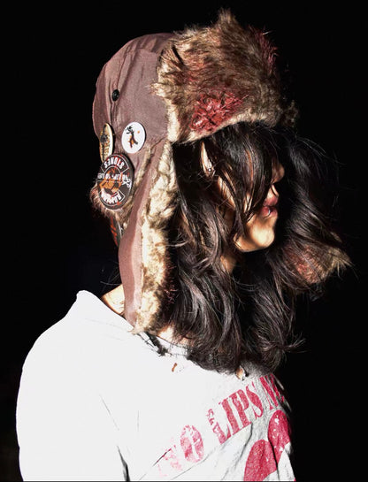 Badge Design Fur Trapper Hat
