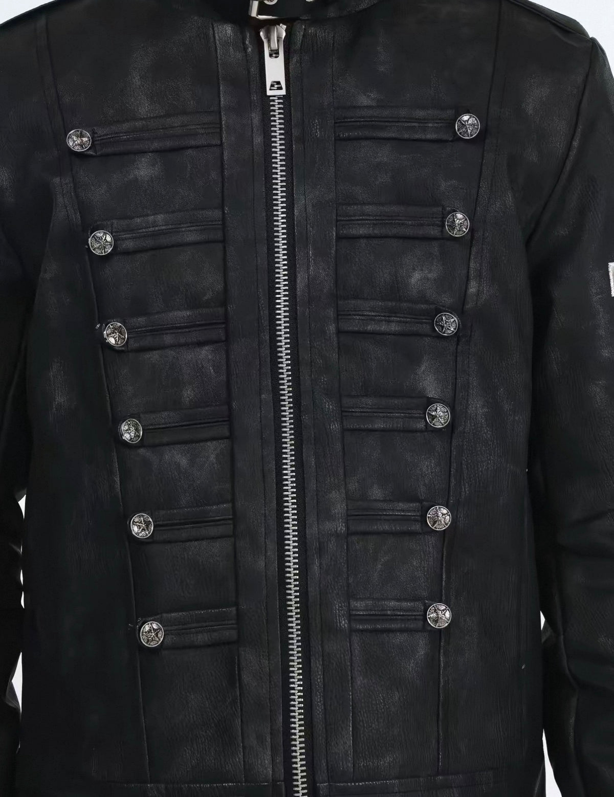 DETW ゴシッククロスバックル スリムレザージャケット SELFISH