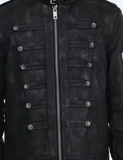 DETW ゴシッククロスバックル スリムレザージャケット SELFISH