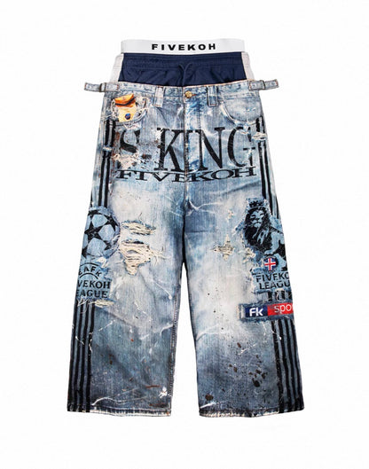 FIVEKOH Double Waist Denim Pants