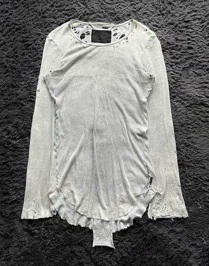 Distressed Cross Patch Long Sleeve T-Shirt