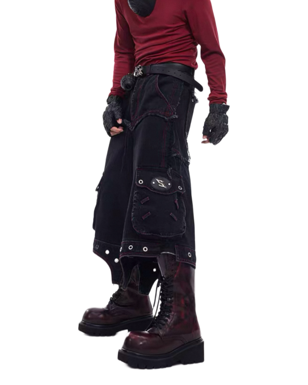 STARTEXCEEDEND Removable Legs Baggy Denim Pants
