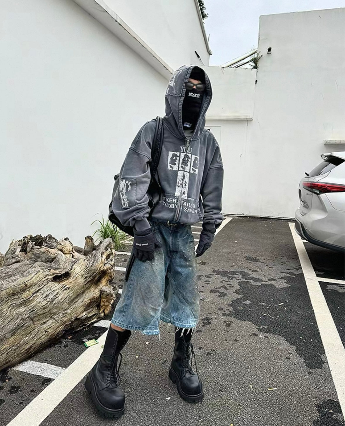 POP PROJECT Grunge Half Pants