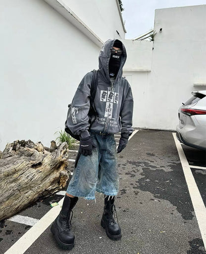 POP PROJECT Grunge Half Pants