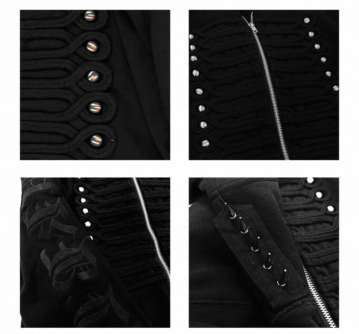 2000s Studded Hooded Zip-Up Jacket