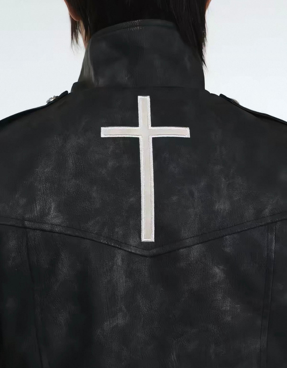 DETW ゴシッククロスバックル スリムレザージャケット SELFISH