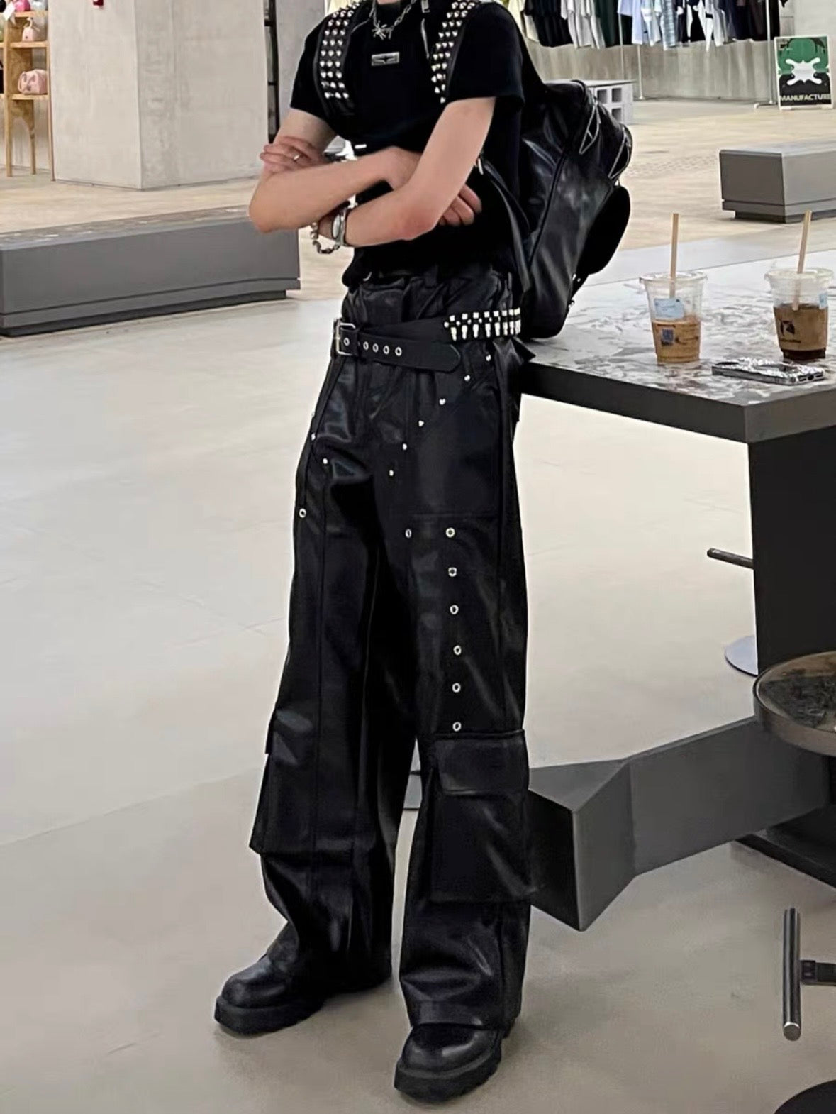 ArguE CulturE PU Leather Studs Pants