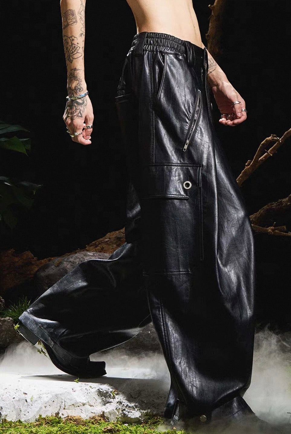 RELABEL PU leather Black Pants