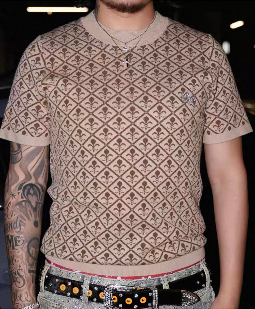 SICK IT RAIN Jacquard Paisley Slim Fit Knit