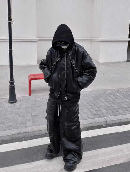 BLACKLISTS Leather Cargo Pants