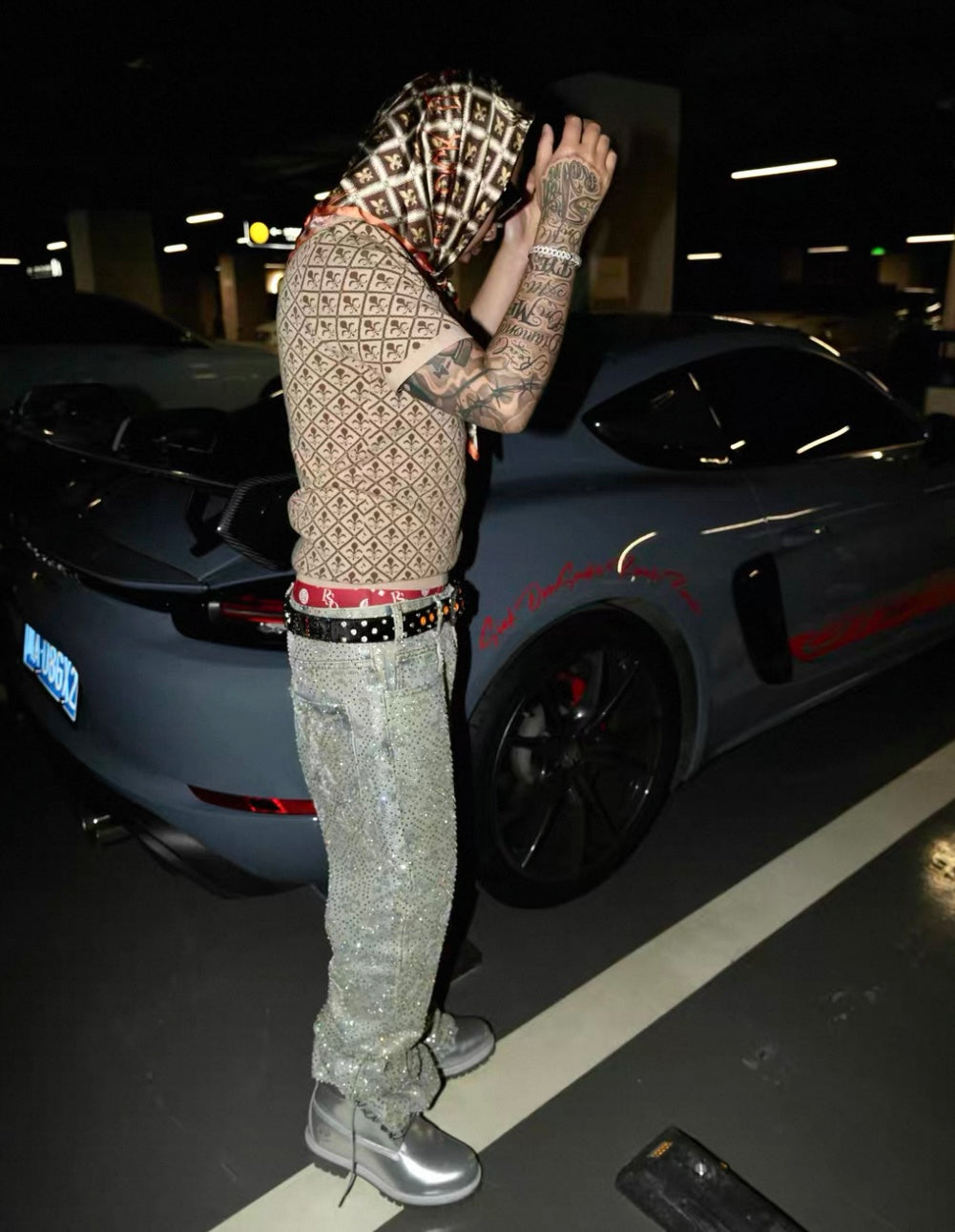 SICK IT RAIN Jacquard Paisley Slim Fit Knit