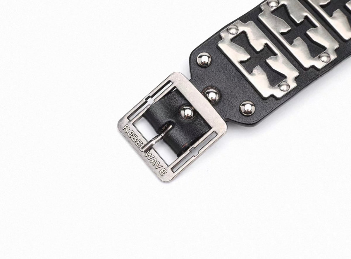 Cross Blade Leather Bracelet