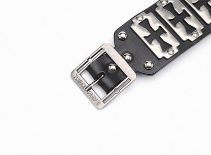Cross Blade Leather Bracelet