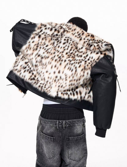 FOURTH3EX Far PU Leather Jacket