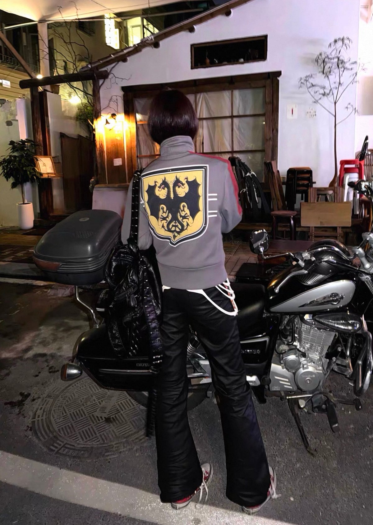 Star Knight Stand Collar Fleece Zip-Up Sweatshirt Jacket