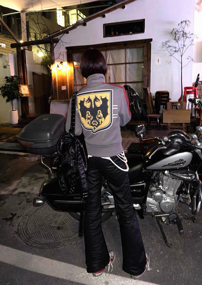 Star Knight Stand Collar Fleece Zip-Up Sweatshirt Jacket