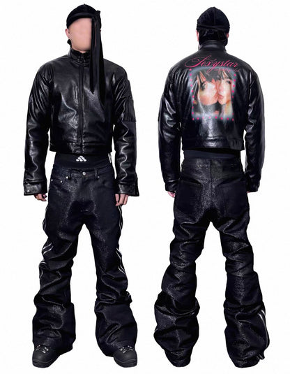 RYE CHASIN Wax Black Flare Denim