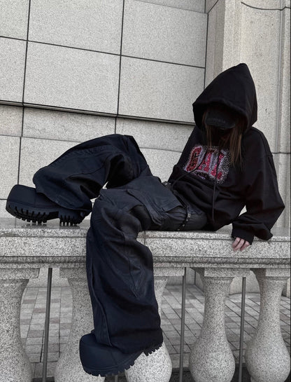 Rhinestone Sequin Graphic Heavyweight Hoodie