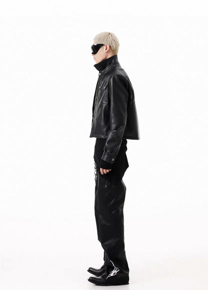 SCD CROWD PU Leather Short Jacket