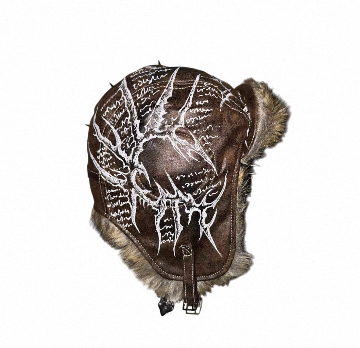 CAROL'S HERE PU Lether Flight Cap