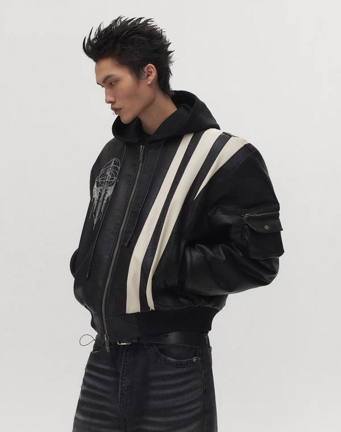 SGWCULT PU Leather Bomber Jacket