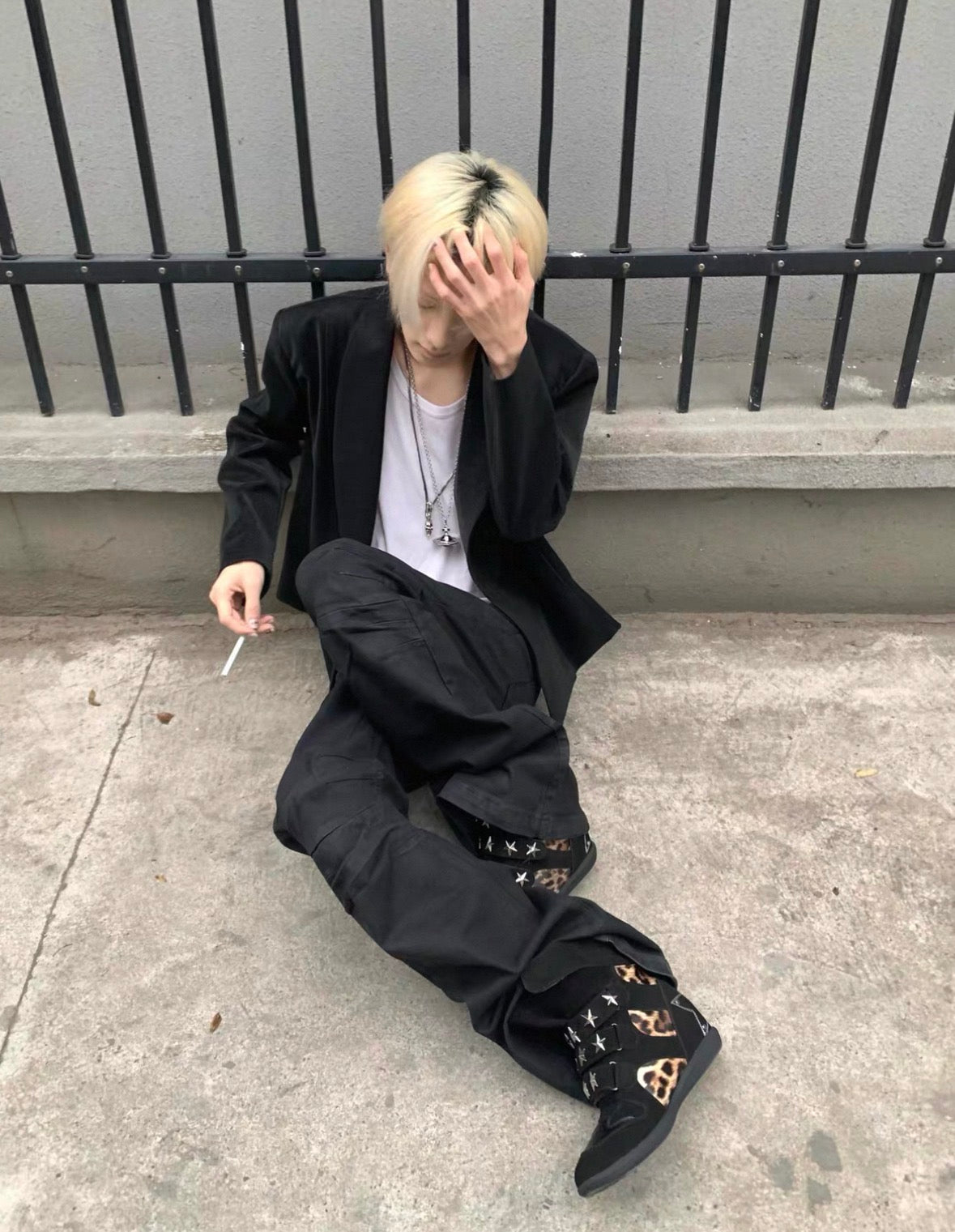 Vintage Leopard Platform Sneakers