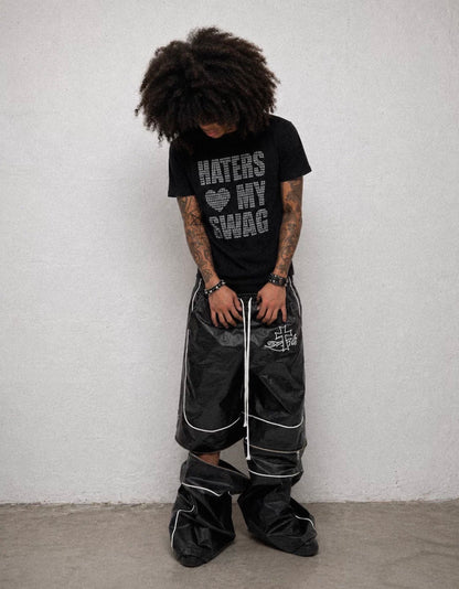LOSECONTROLEDGE 2Way PU leather half&wide pants