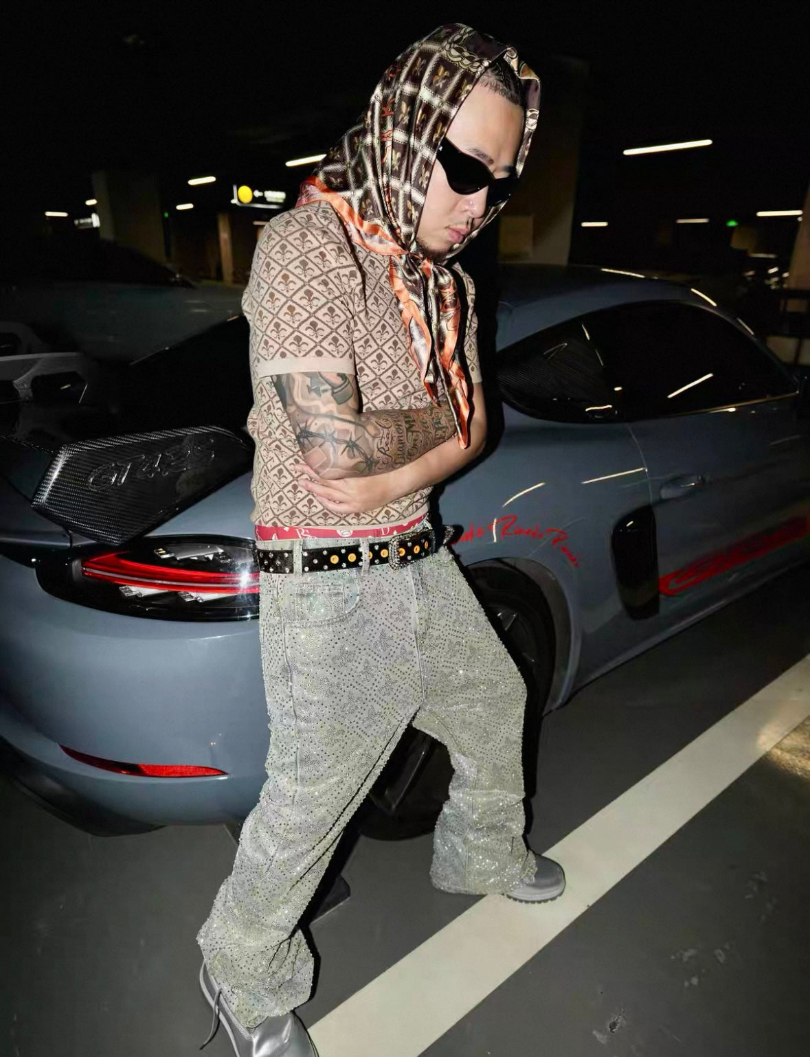 SICK IT RAIN Jacquard Paisley Slim Fit Knit