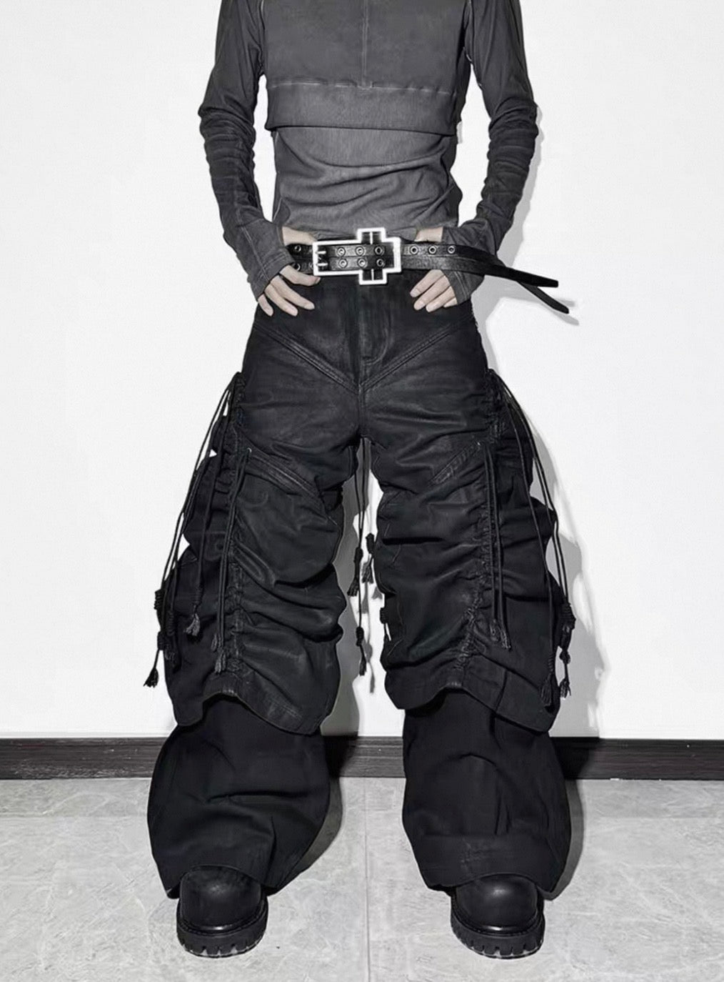 ATANOTHINGNESS Dark Baggy Denim Pants