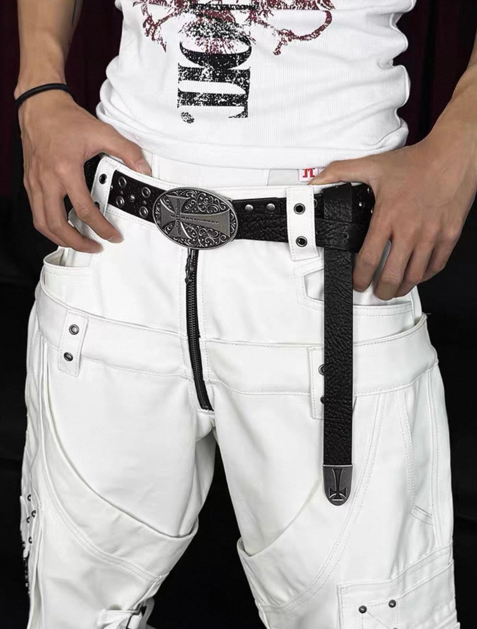 ATANOTHINGNESS Cross buckle belt