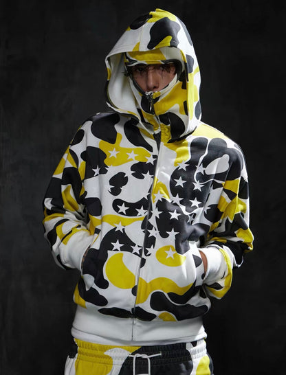 DND4DES Star Camo Hooded Zip-Up Jacket
