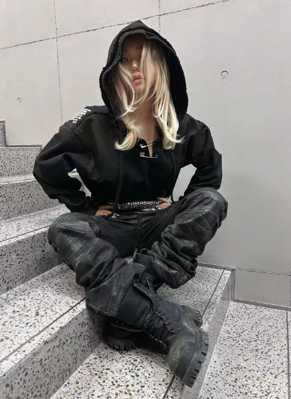 GOJOYJINNI Studs Crush Hoodie