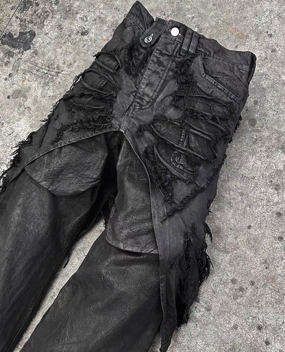 BLACK K Deathtroy Crush Denim Pants