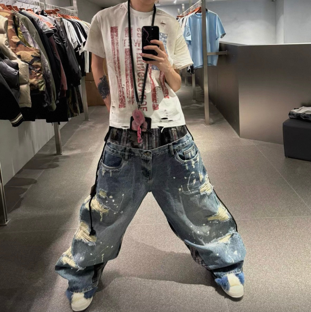 THEWET Double Waist Pants