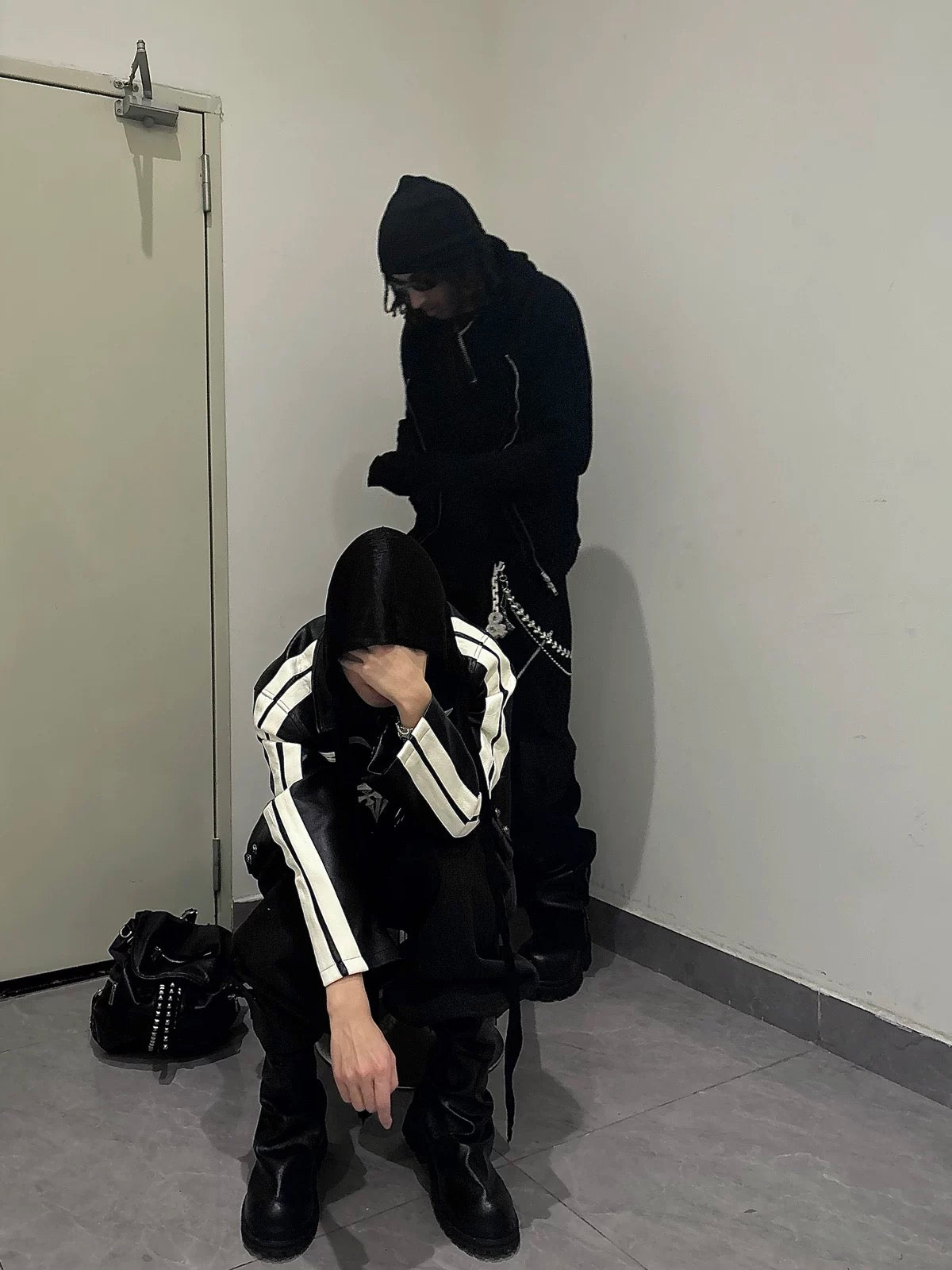 THEWET PU Lether Line Short Jacket