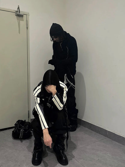 THEWET PU Lether Line Short Jacket