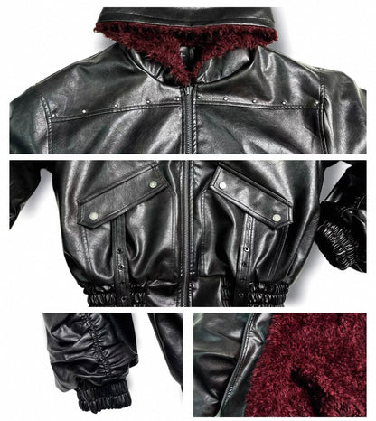 SGW PU leather Bomber Jacket
