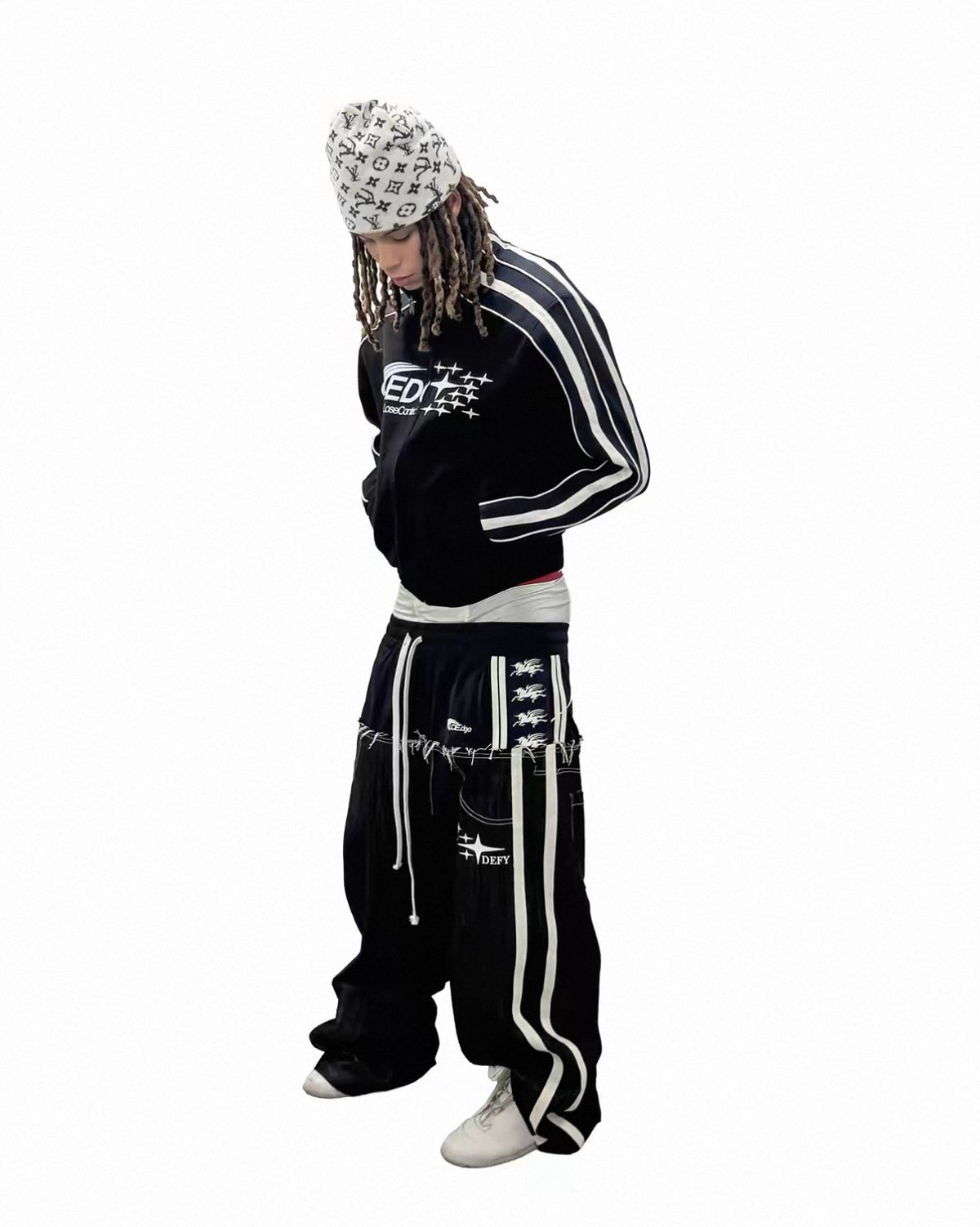 Double Waist Raw Denim Pants