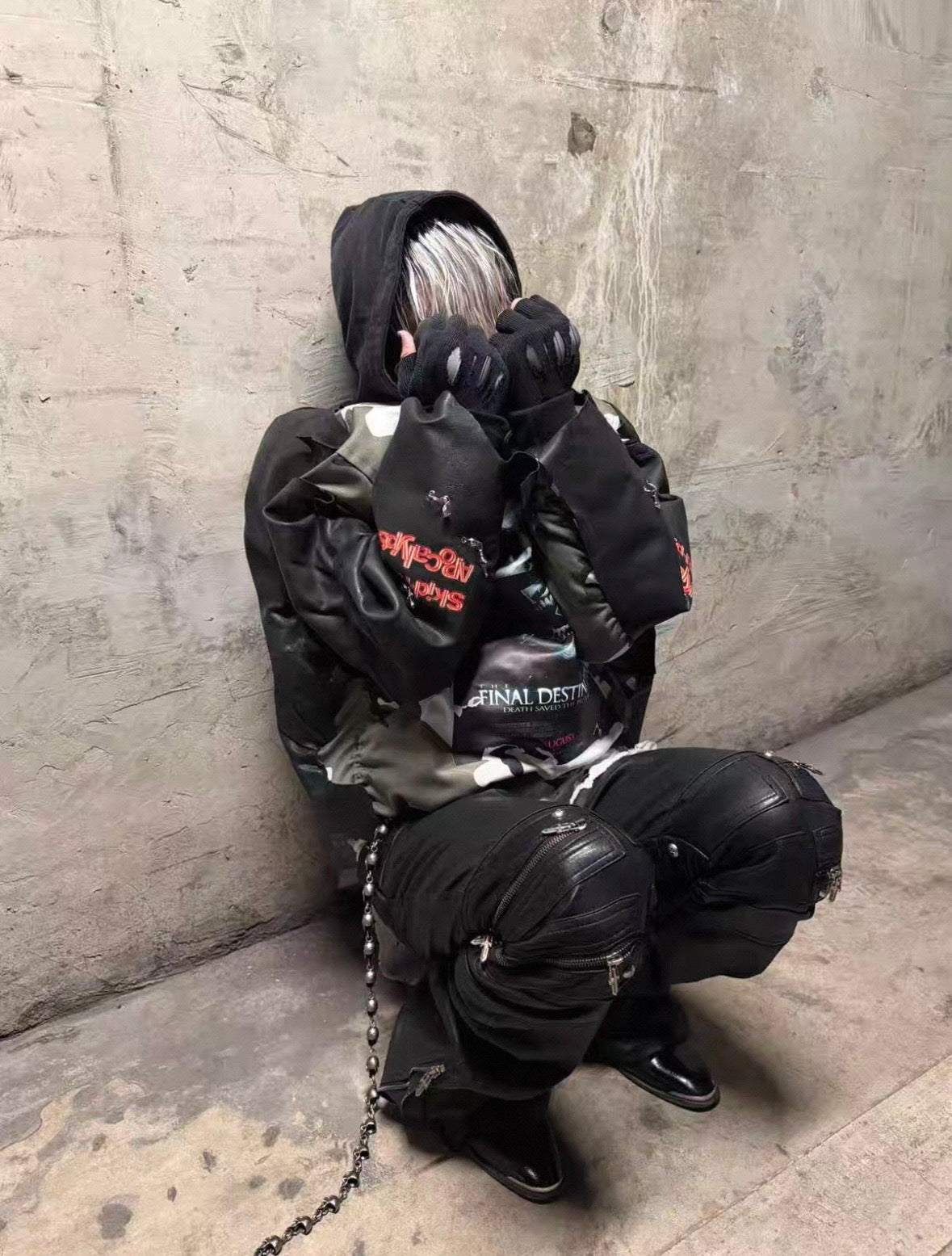 YOUWILLKNOW PU Lether Technical Flare Pants