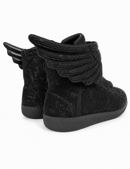 Wing Rhinestone Platform Sneakers
