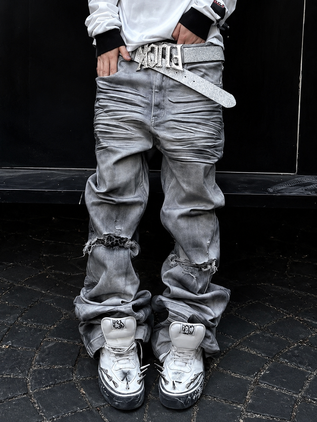 Distressed Flare Jeans