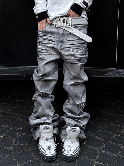 Distressed Flare Jeans