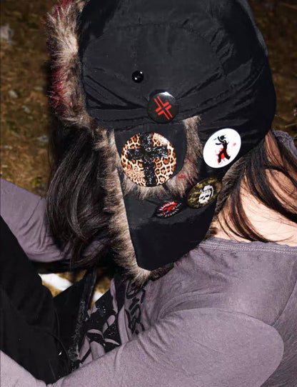 Badge Design Fur Trapper Hat