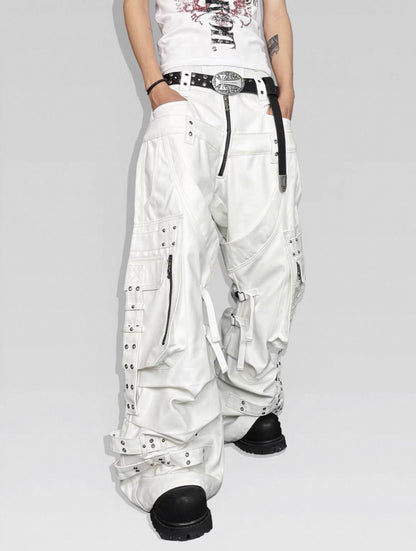 ATANOTHINGNESS Double Waist White Pants