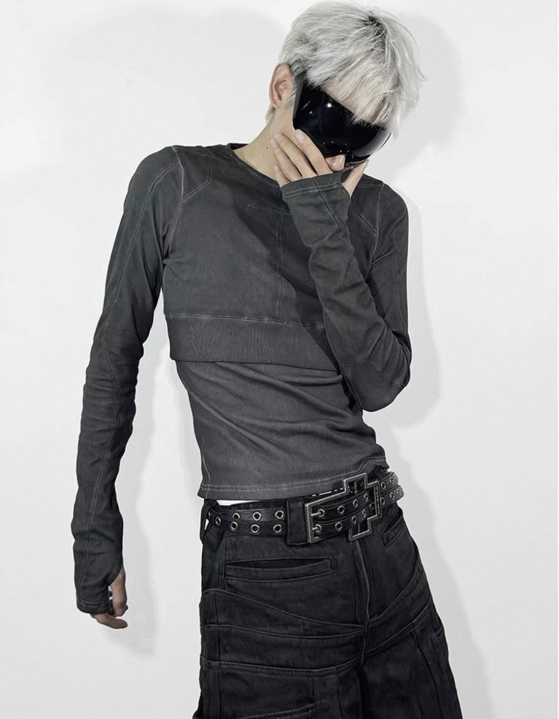 ATANOTHINGNESS High Waist Long Cut and Sewn