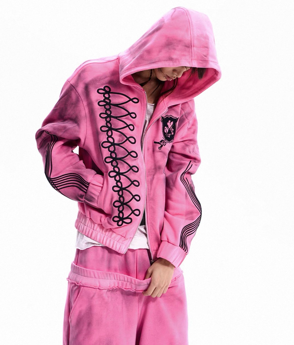 Oversized Track Jacket & Wide-Leg Pants Set