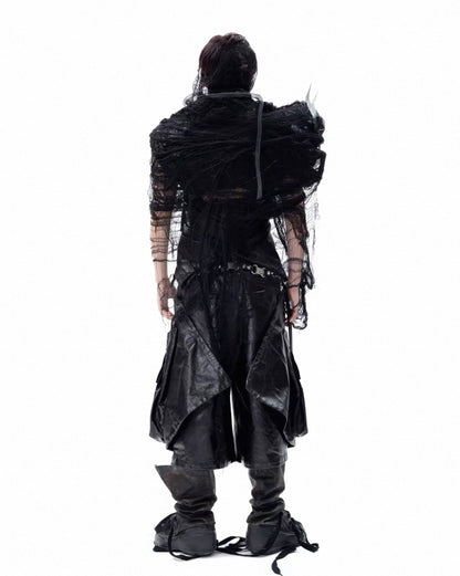VANGUARDIA PU leather long half pants