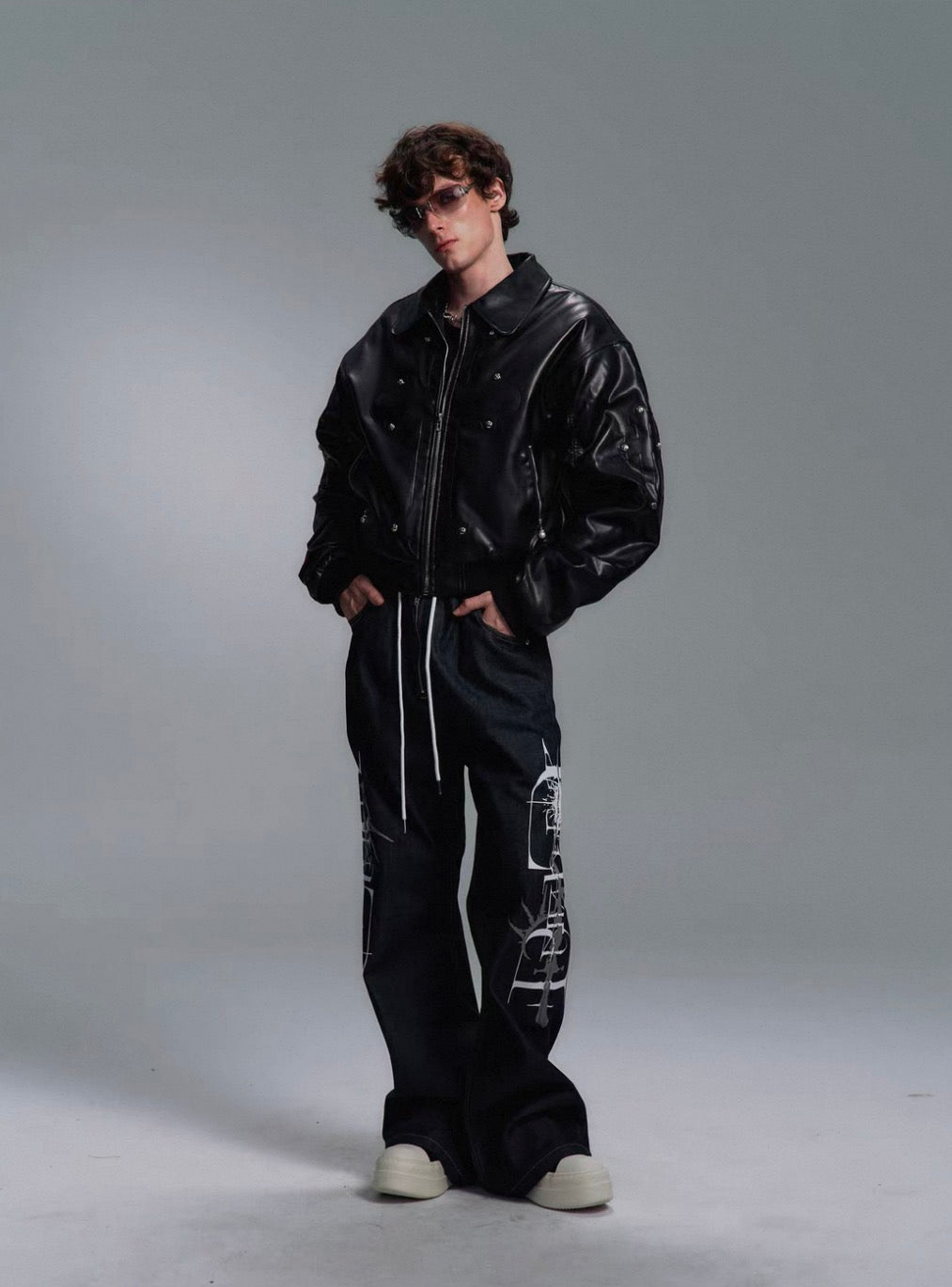 PAIKI PU Leather Bomber Jacket