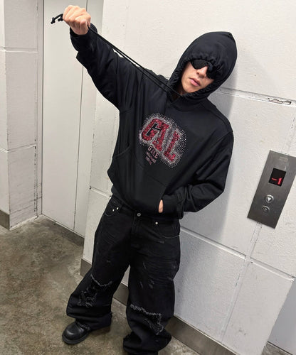 Rhinestone Sequin Graphic Heavyweight Hoodie
