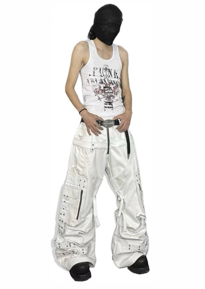 ATANOTHINGNESS Double Waist White Pants